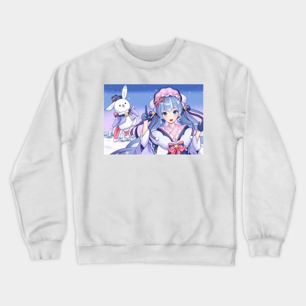 Snow Miku 2023 Out of the Window Crewneck Sweatshirt by gagimas